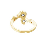 Two Stone Round Lab Grown Diamond Promise Ring 1.00Ct 14K Fine Gold