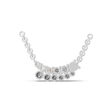 Round Cut Lab Grown Diamond 0.22Ct Curved Bar Necklace 14K Fine Gold