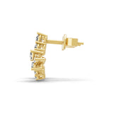 Marquise Round Cut 0.79Ct Lab Grown Diamond Stud Earrings 14K Fine Gold