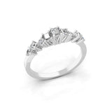 Emerald Cut And Round Lab Grown Diamond 0.37Ct Stackable Band Ring 14K Gold