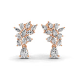 Radiant Fine Gold 1.69Ct Pear Marquise Cut Dangle Earrings Lab Grown Diamond