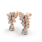 Radiant Fine Gold 1.69Ct Pear Marquise Cut Dangle Earrings Lab Grown Diamond