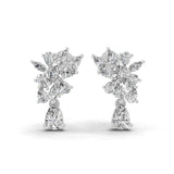 Radiant Fine Gold 1.69Ct Pear Marquise Cut Dangle Earrings Lab Grown Diamond