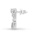 Lab Grown Diamond 14K Fine Gold Cluster Emerald Pear Cut Dangle Earrings 1.08Ct