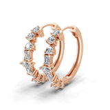 Multi Shape Lab Grown Diamond 14K Fine Gold 1.30Ct Hoop Earrings