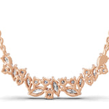 Floral Cluster Design Lab Grown Diamond 1.58Ct 14K Fine Gold Chain Necklace