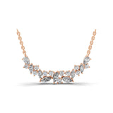 Floral Cluster Design Lab Grown Diamond 1.58Ct 14K Fine Gold Chain Necklace