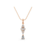 Graduated Style Pendant Necklace Lab Grown Diamond 0.84Ct 14K Fine Gold