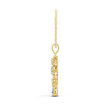 Graduated Style Pendant Necklace Lab Grown Diamond 0.84Ct 14K Fine Gold