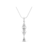 Multi Stone Art Dec Pendant Necklace 14K Fine Gold Lab Grown Diamond