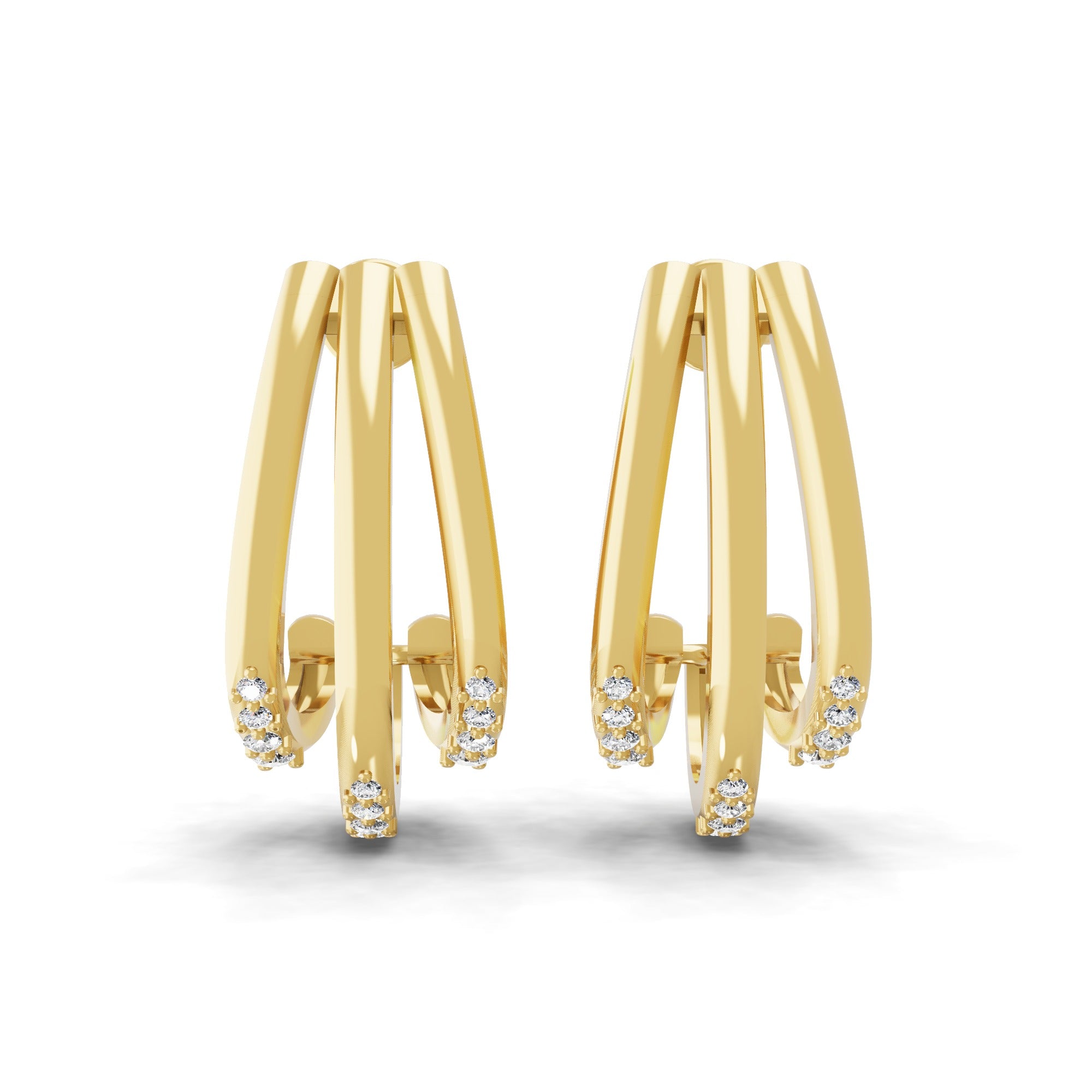 Round Cut 0.23Ct Lab Grown Diamond Huggie Hoop Earring 14K Fine Gold