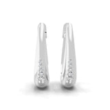 Flush Setting Huggie Hoop Earring 0.09Ct Lab Grown Diamond 14K Fine Gold