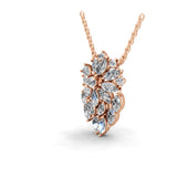 Halo Pendant Necklace 14K Fine Gold Lab Grown Diamond 2.70Ct