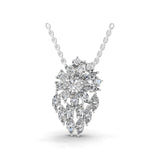 Halo Pendant Necklace 14K Fine Gold Lab Grown Diamond 2.70Ct
