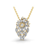 Halo Pendant Necklace 14K Fine Gold Lab Grown Diamond 2.70Ct