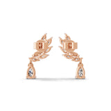 14K Fine Gold 1.31Ct Marquise Pear Lab Grown Diamond Stud Earrings