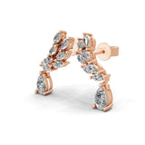 14K Fine Gold 1.31Ct Marquise Pear Lab Grown Diamond Stud Earrings