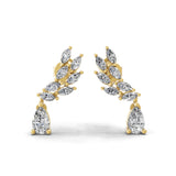 14K Fine Gold 1.31Ct Marquise Pear Lab Grown Diamond Stud Earrings