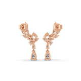 Lab Grown Diamond 1.50Ct Dangle Drop Earrings 14K Fine Gold