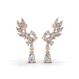 Lab Grown Diamond 1.50Ct Dangle Drop Earrings 14K Fine Gold