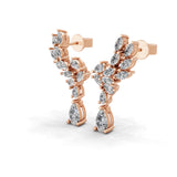 Lab Grown Diamond 1.50Ct Dangle Drop Earrings 14K Fine Gold