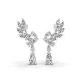 Lab Grown Diamond 1.50Ct Dangle Drop Earrings 14K Fine Gold