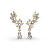 Lab Grown Diamond 1.50Ct Dangle Drop Earrings 14K Fine Gold