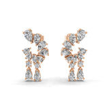 Waterfall Tear Drop Earrings 1.50Ct Lab Grown Diamond 14K Fine Gold