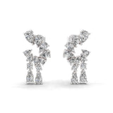 Waterfall Tear Drop Earrings 1.50Ct Lab Grown Diamond 14K Fine Gold