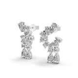 Waterfall Tear Drop Earrings 1.50Ct Lab Grown Diamond 14K Fine Gold