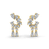 Waterfall Tear Drop Earrings 1.50Ct Lab Grown Diamond 14K Fine Gold