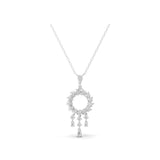 1.78 Ct Pear Round Lab Grown Diamond White Gold Charm Pendant