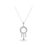 1.78 Ct Pear Round Lab Grown Diamond White Gold Charm Pendant