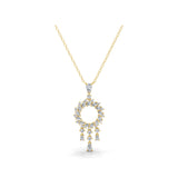 1.78 Ct Pear Round Lab Grown Diamond White Gold Charm Pendant