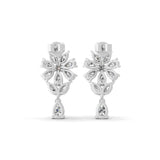 Radiant Cluster Drop Earrings 14K Fine Gold 3.27Ct Lab Grown Diamond