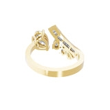 Baguette Pear Cut Lab Grown Diamond 1.83Ct 14K Fine Gold Ring