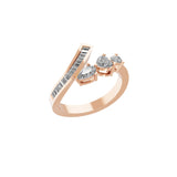 14K Fine Gold Bypass Ring 0.83Ct Lab Grown Diamond