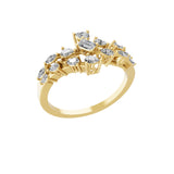 Cluster Multi Lab Grown Diamond 0.68Ct Stackable Rings 14K Fine Gold