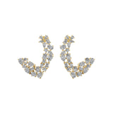 14K Fine Gold Minimalistic Hoop Lab Grown Diamond 4.95Ct Earrings