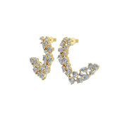 14K Fine Gold Minimalistic Hoop Lab Grown Diamond 4.95Ct Earrings