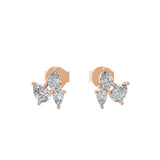 Trio of Pear Cut Lab Grown Diamond 0.39Ct Stud Earrings 14K Fine Gold