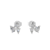 Trio of Pear Cut Lab Grown Diamond 0.39Ct Stud Earrings 14K Fine Gold
