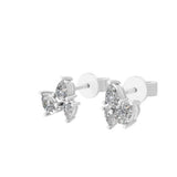 Trio of Pear Cut Lab Grown Diamond 0.39Ct Stud Earrings 14K Fine Gold