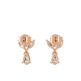 Marquise Cut Cluster Studded Drop Earrings Lab Grown Diamond 1.23Ct 14K Gold