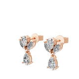 Marquise Cut Cluster Studded Drop Earrings Lab Grown Diamond 1.23Ct 14K Gold