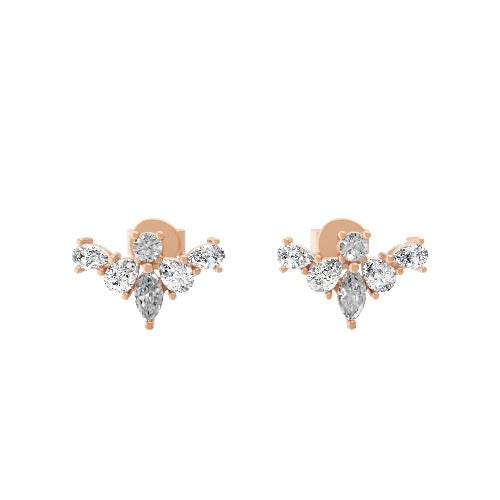 Push Back Closures Stud Earrings Lab Grown Diamond 0.75Ct 14k Fine Gold