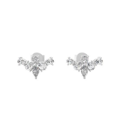 Push Back Closures Stud Earrings Lab Grown Diamond 0.75Ct 14k Fine Gold
