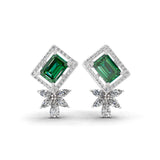 1.65 TCW Lab Grown Multi Shape Diamond Yellow Gold Stud Earring