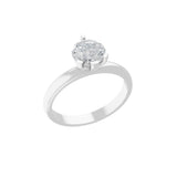 14K Fine Gold Round Solitaire Ring Lab Grown Diamond 1.00Ct