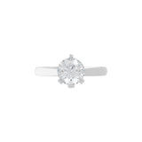 14K Fine Gold Round Solitaire Ring Lab Grown Diamond 1.00Ct
